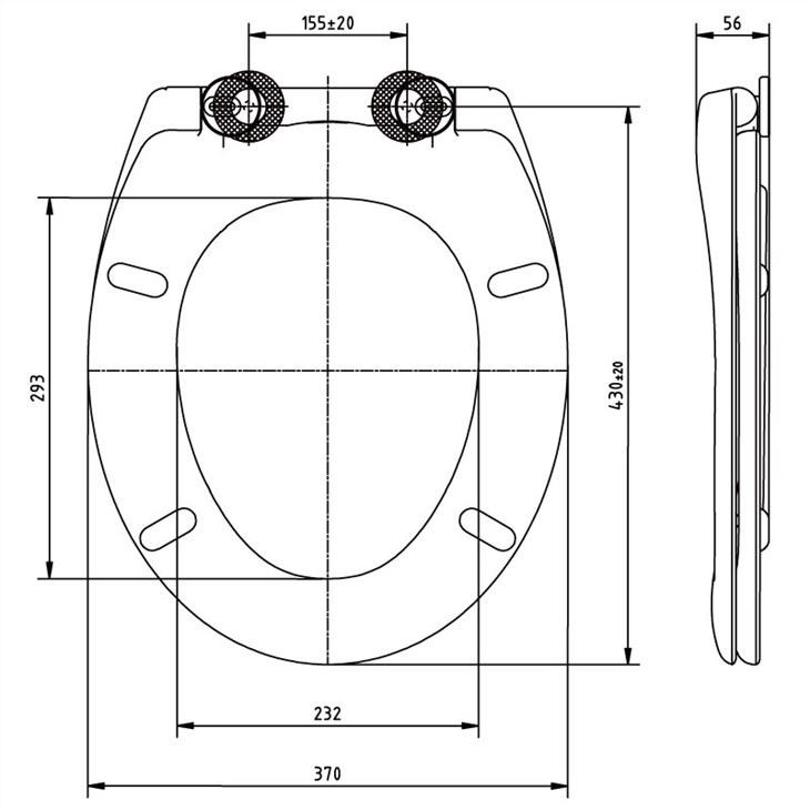 silent close toilet seat size