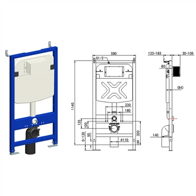 Slimline Concealed Toilet Cistern